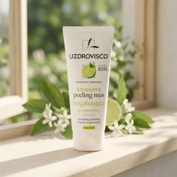 Peeling facial spumant cu acizi pentru luminozitate, Uzdrovisco, 60ml - Produse cosmetice