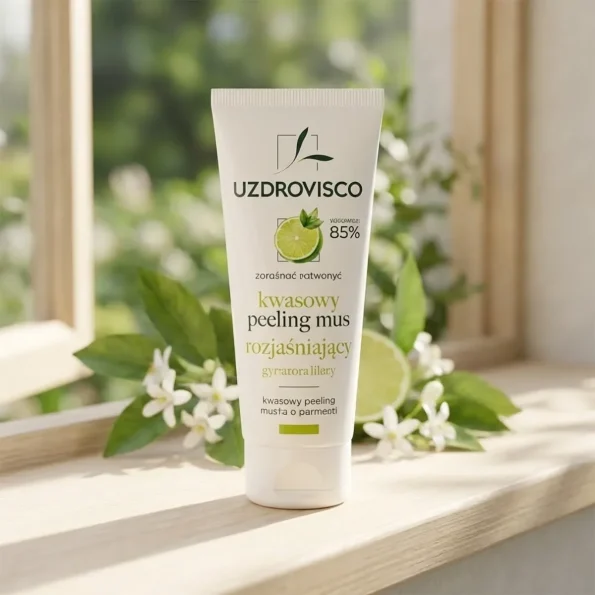 Peeling facial spumant cu acizi pentru luminozitate, Uzdrovisco, 60ml - Produse cosmetice