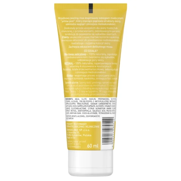 Peeling facial, imperfectiuni, Mousse "Yellow Peel", Uzdrovisco, 60ml