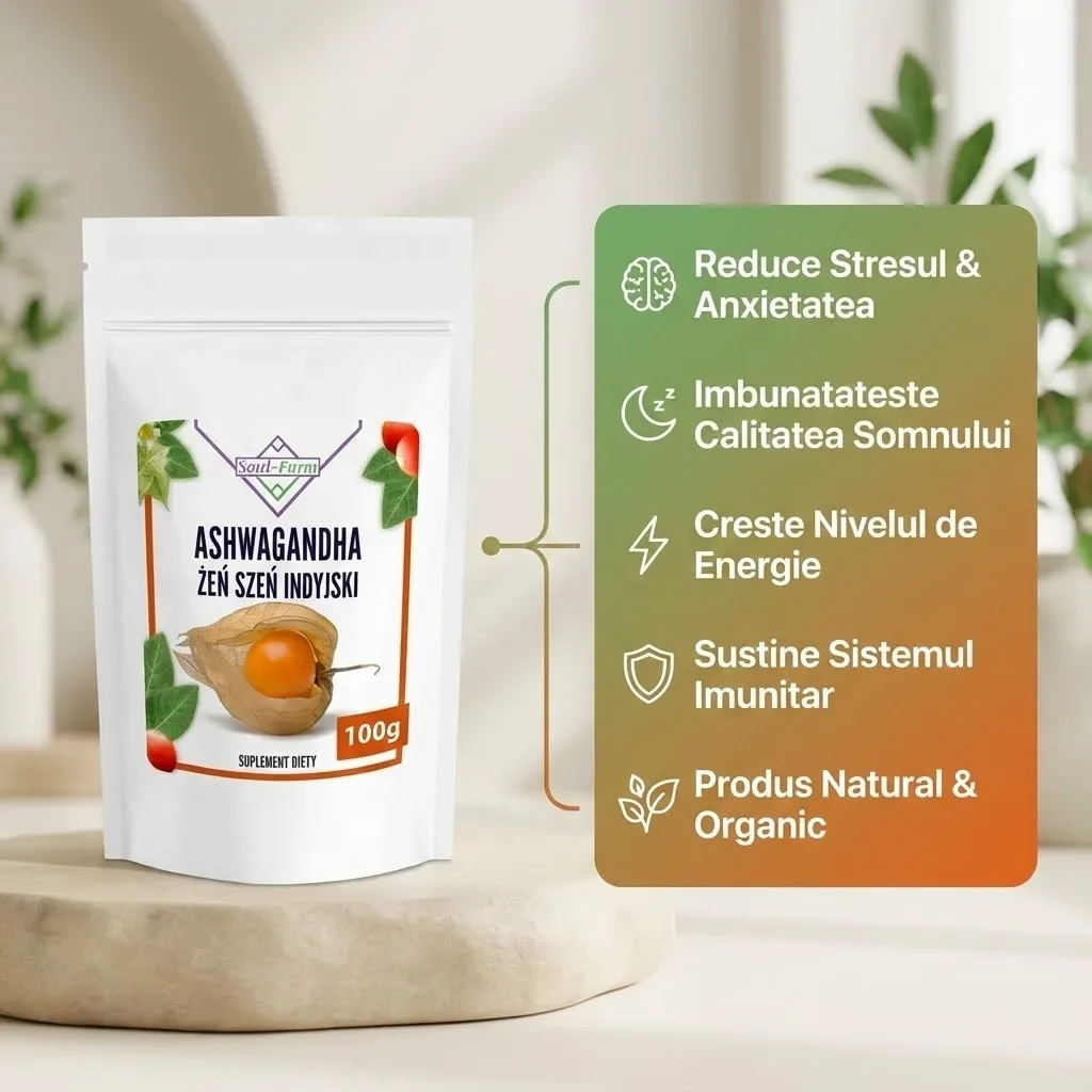 Extract de ashwagandha 4:1 Soul-Farm, adaptogen, anti-stres, 100g