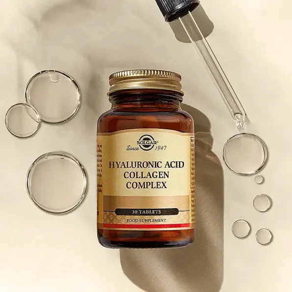 Colagen si acid hialuronic, 120mg, Solgar, 30 comprimate