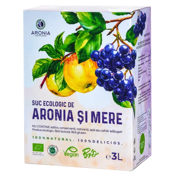 Suc aronia, măr, ecologic presat la rece, 3L, Charlottenburg, BioGrantie