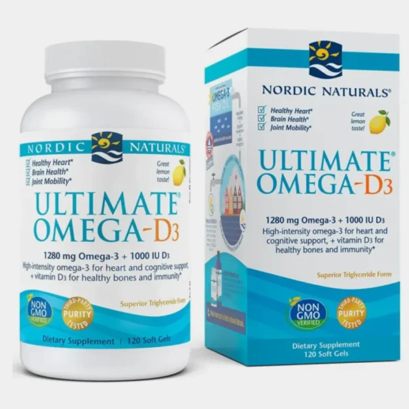 Ultimate Omega cu vitamina D3, capsule moi, aroma lamaie, Nordic Naturals, 120 buc