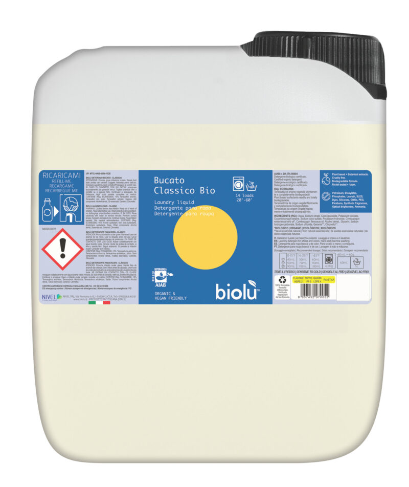 Detergent lichid ecologic biolù pentru rufe albe si colorate cu lamaie, 5l