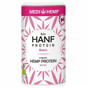 Proteina din cânepă bio, fructe de pădure, Medihemp, 180g