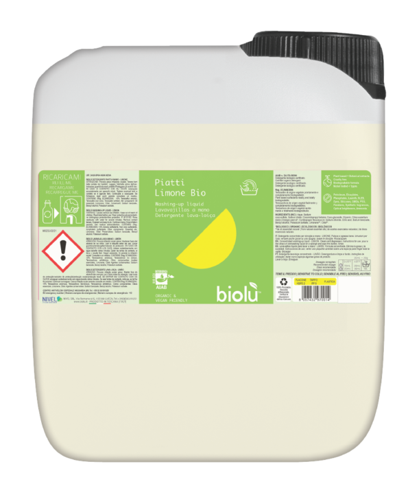 Detergent lichid ecologic, vase, portocale, Biolù, 5L