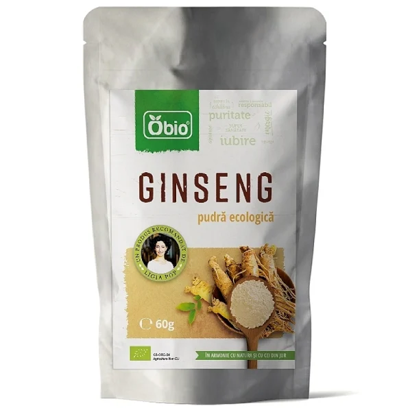 Ginseng natural, pudră bio, Panax, 60g