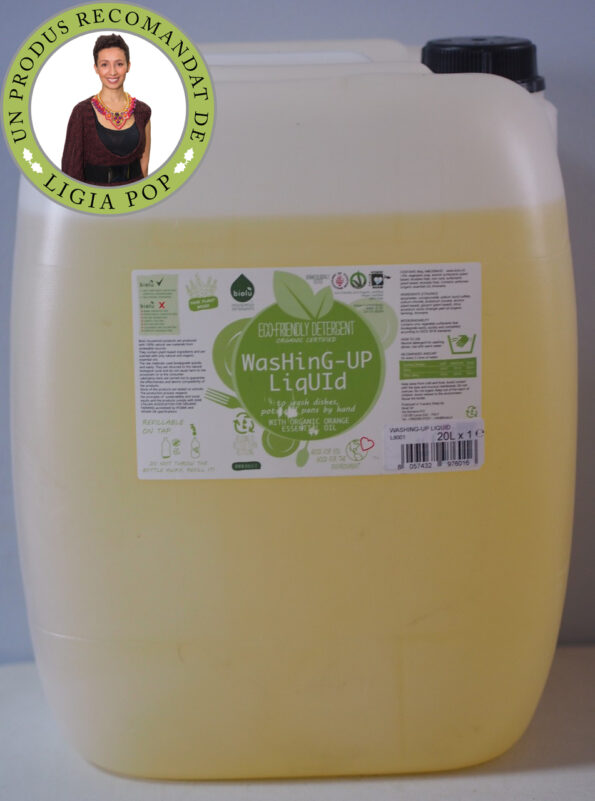 Detergent ecologic vase, vrac, biodegradabil, Biolu, 20L