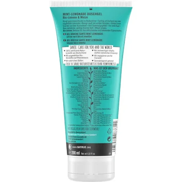 Gel de dus cu menta si lamaie, Sante, 200ml