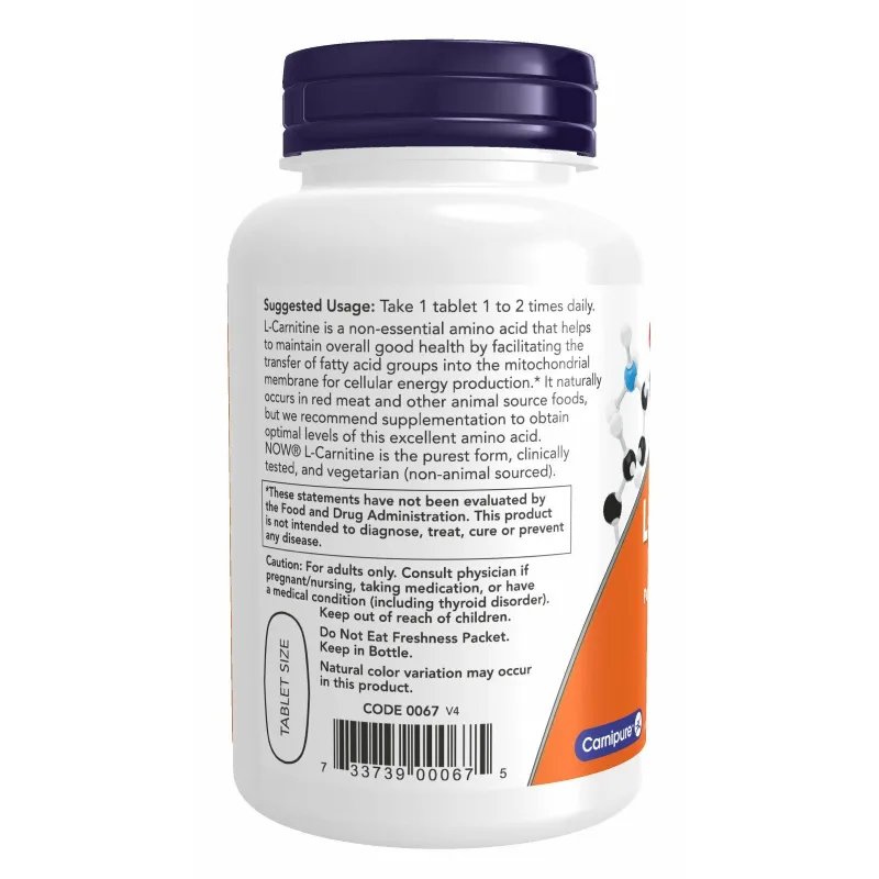 L-Carnitine 1000mg 50 Tablete - NOW Foods
