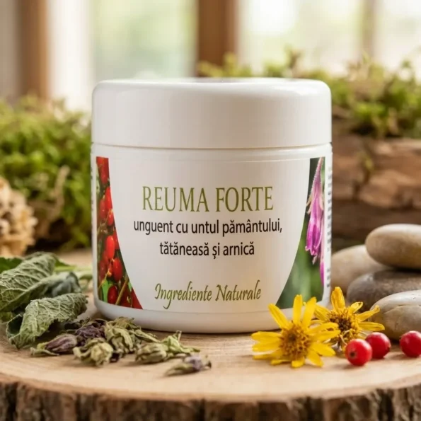 Unguent reumatism cu untul pamantului, tataneasa, arnica Reuma Forte - Vitamine minerale remedii naturale