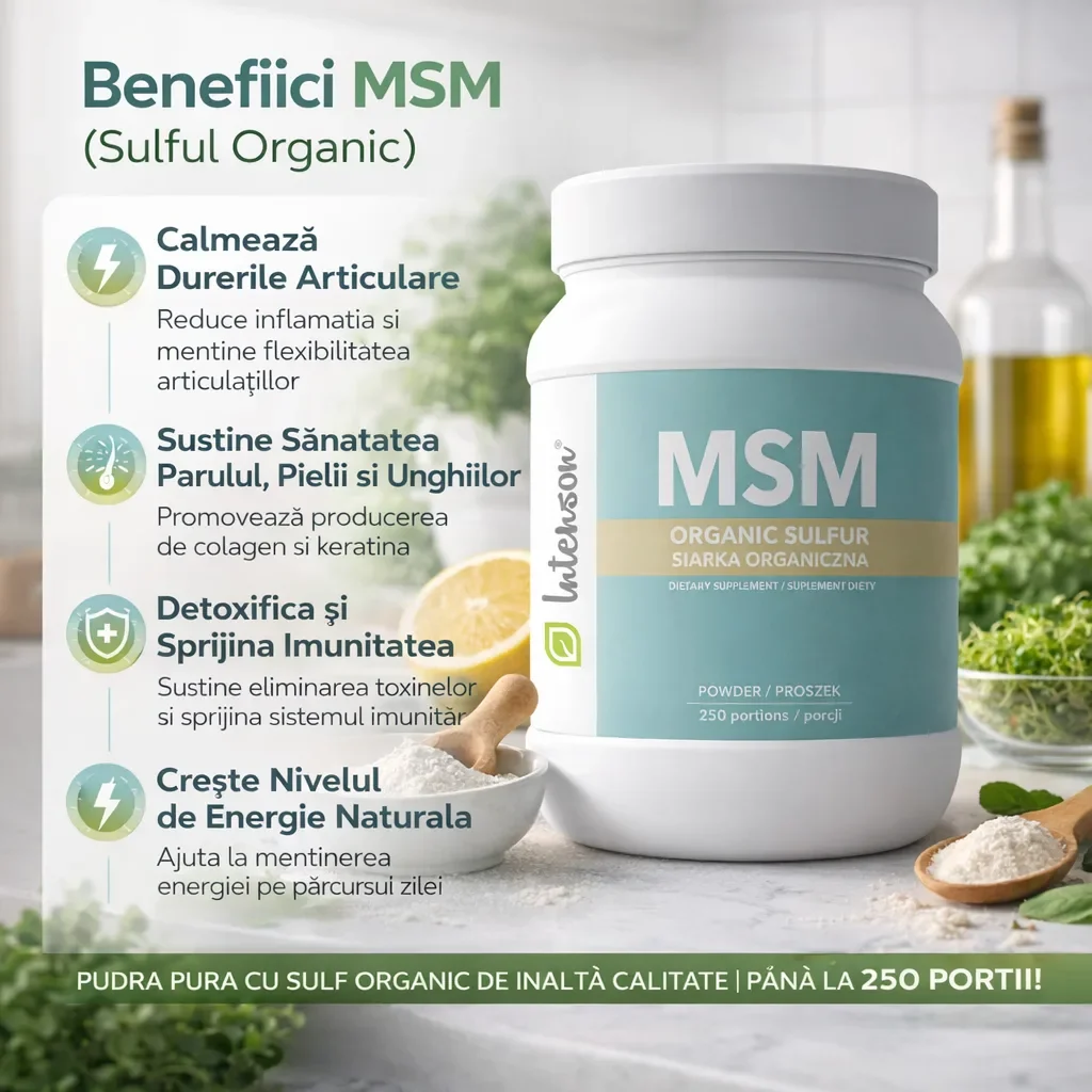 MSM pudră Intenson metilsulfonilmetan sulf organic certificat GMP 500g