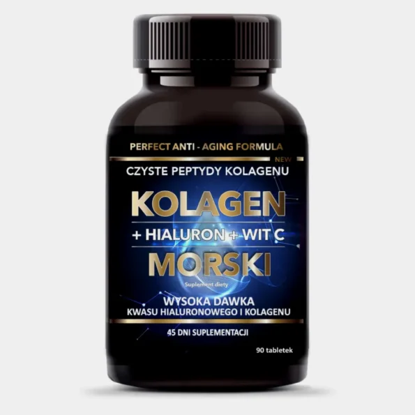Colagen marin, acid hialuronic, vitamina C, anti-age, Intenson, 500mg, 90 tablete