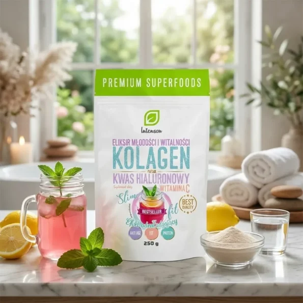 Colagen pudră, acid hialuronic, vitamina C, Intenson, 250g