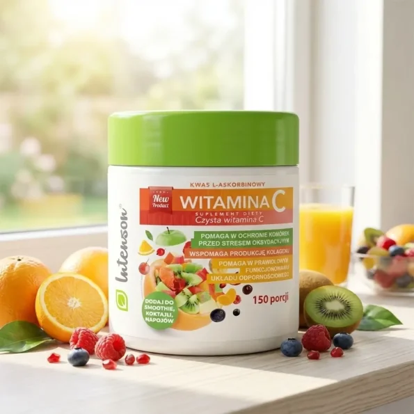 Vitamina C pudră concentrată, acid L-ascorbic, Intenson, 150g