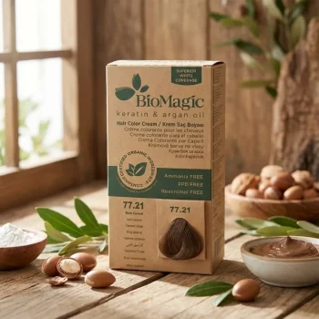 Vopsea de păr fără amoniac Iced Caramel, Kit complet, BioMagic 77.21 - Vopsea de par