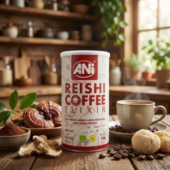 Cafea instant arabica bio cu ciuperci reishi, Bio Elixir, ANI, 100 g - Cafea verde proaspăt prăjită