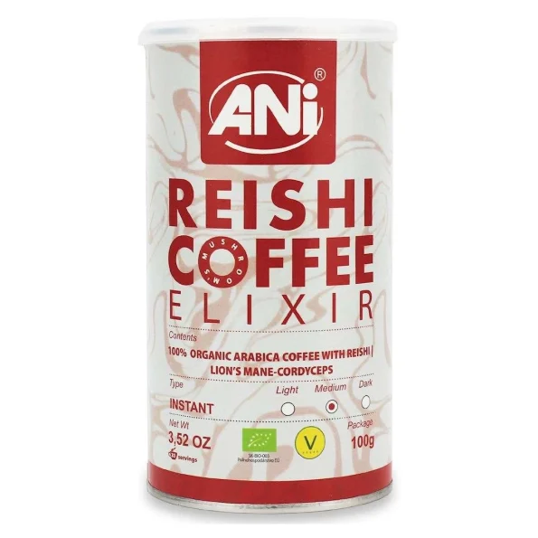 Cafea Instant Arabica Bio cu Ciuperci Medicinale Reishi Elixir ANI 100g