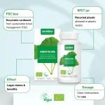 Ginkgo biloba bio pentru memorie naturală, 70 capsule, Purasana
