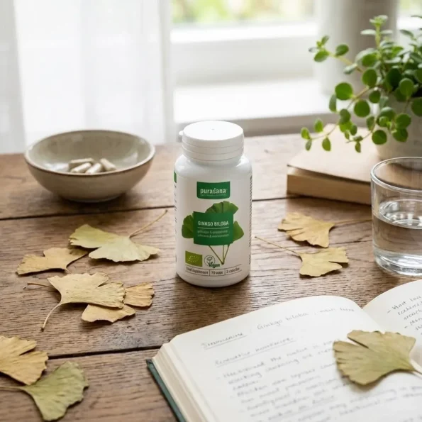 Ginkgo biloba bio pentru memorie naturală, 70 capsule, Purasana