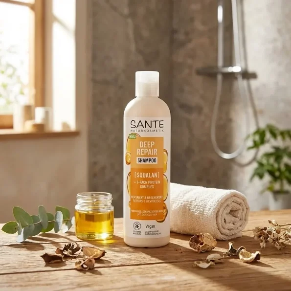 Șampon natural cu squalan pentru păr uscat, 250 ml, Sante