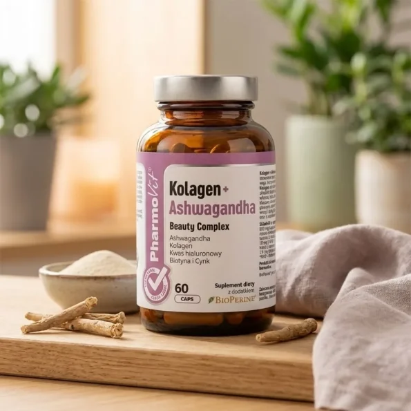 Supliment colagen hidrolizat cu ashwagandha, 60 capsule, Pharmovit