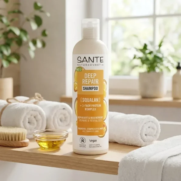 Șampon natural cu squalan pentru păr uscat, 250 ml, Sante