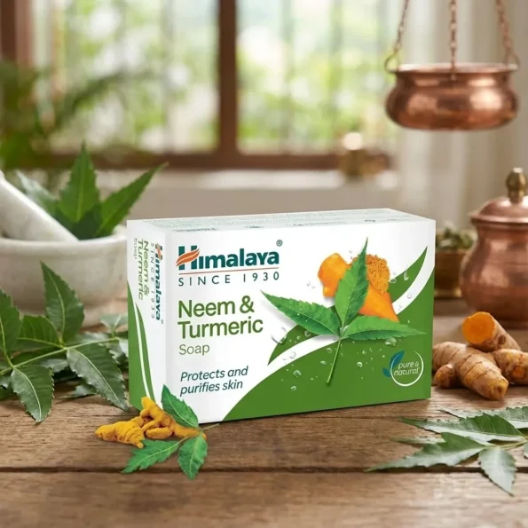 Săpun ayurvedic cu neem și șofran indian pentru îngrijire naturală, 75 g, Himalaya