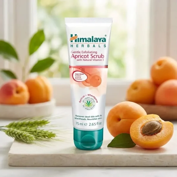 Scrub exfoliant natural cu caise pentru ten delicat, 75ml, Himalaya - Produse cosmetice