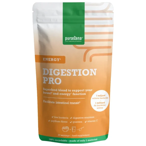 Amestec probiotice pudră, digestie și energie, Energy, Purasana, 140g,