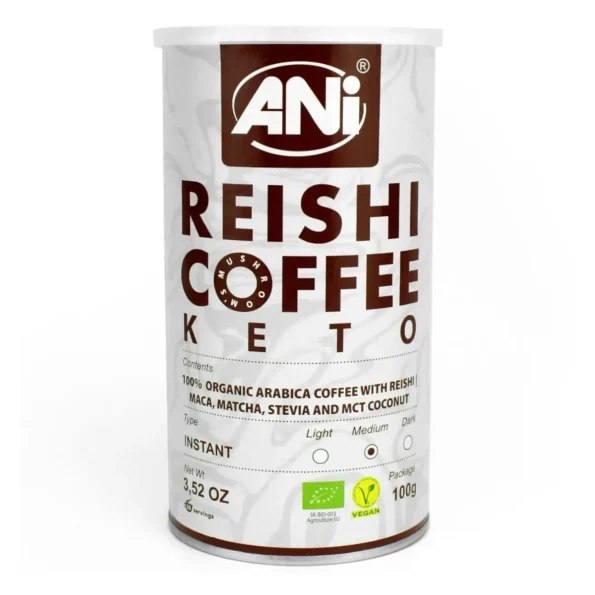 Cafea instant bio Reishi Keto, Arabica, ANI, 100 g