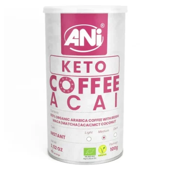 Cafea instant organică Reishi Keto Acai, MCT, ANI, 100 g