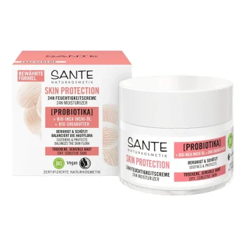 Cremă hidratantă probiotică față, Skin Protection NaTrue, Sante, 50 ml