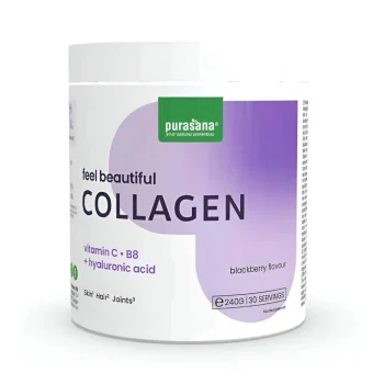 Colagen cu aromă de mure, Feel Beautiful Purasana, pulbere naturală, 240 g
