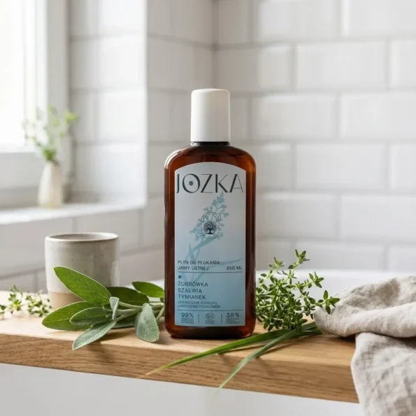 Apă de gură organică cu salvie și cimbru, aromă iarbă bizon, Jozka, 250 ml