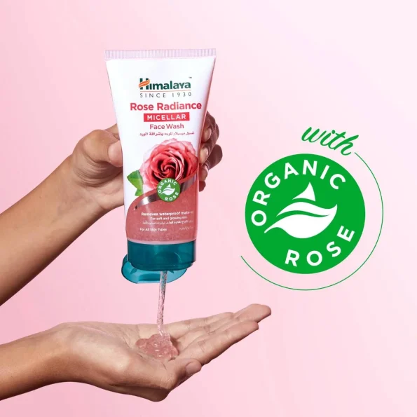 Gel facial micelar cu trandafir, Rose Radiance Himalaya, 150ml