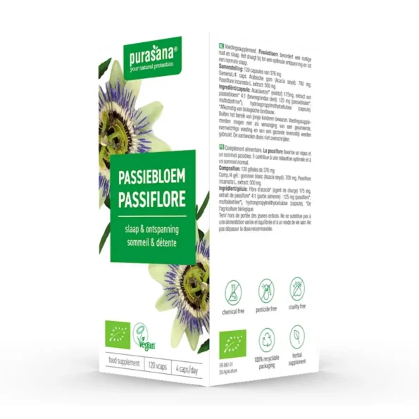 Supliment extract Passiflora, Bio, Purasana, 120 cps