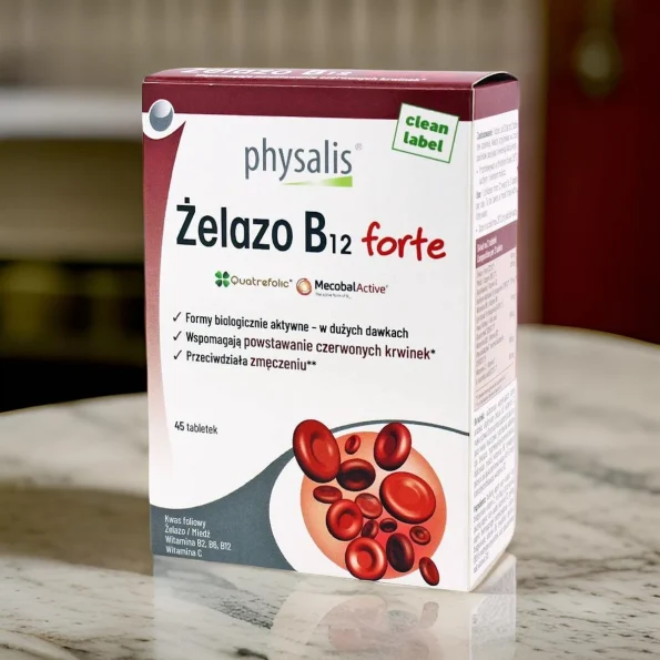 Fier + Vitamina B12 forte, Complex nutritiv, 45 tablete, Physalis