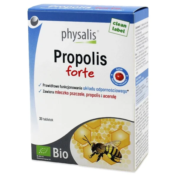 Propolis Forte organic, extract liofilizat albine, Physalis, 30 buc