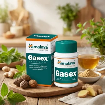 Supliment pentru balonare cu Triphala și Sunthi, 100 tablete, Himalaya Gasex - Vitamine minerale remedii naturale