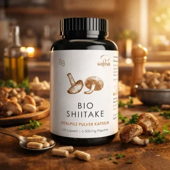 Supliment ciuperci shiitake organic Pilze Wohlrab 620mg pudră Lentinula edodes 100 caps