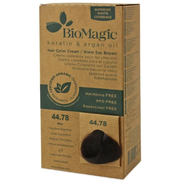 Vopsea de păr fără amoniac maro bej perlat, Deep Brown Beige Pearl, BioMagic - Vopsea de par
