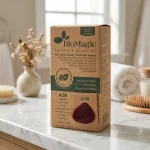 Vopsea de păr roșu-violet-castaniu fără amoniac, 250g, Biomagic 4.58 - Vopsea de par