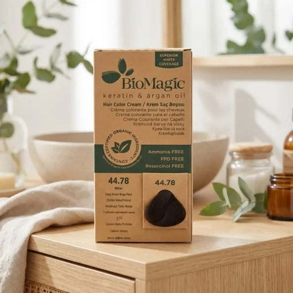 Vopsea de păr fără amoniac maro bej perlat, Deep Brown Beige Pearl, BioMagic - Vopsea de par