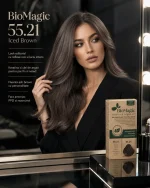 Vopsea de păr permanentă fără amoniac șaten cenușiu, BioMagic 55.21 Iced Brown - Vopsea de par