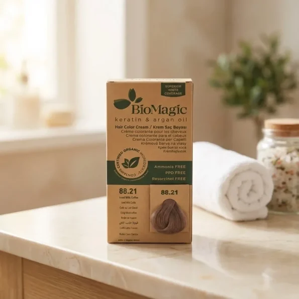 Vopsea de păr fără amoniac iced milk coffee, kit 60 ml + 90 ml, BioMagic 88.21 - Vopsea de par