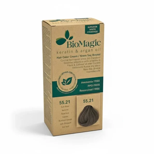 Vopsea de păr Biomagic 55.21, maro fără amoniac, 250g - Vopsea de par