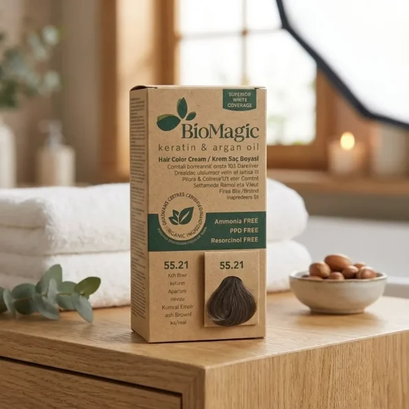 Vopsea de păr Biomagic 55.21, maro fără amoniac, 250g - Vopsea de par