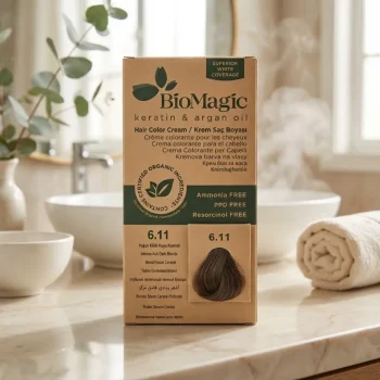 Vopsea păr saten închis cenușiu fără amoniac 6.11, 250g, Biomagic - Vopsea de par