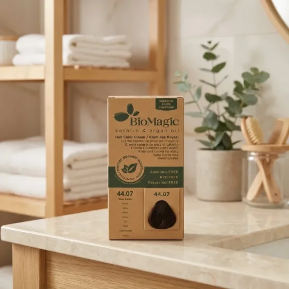 Vopsea de păr fără amoniac mocha, BioMagic 44.07 - Vopsea de par